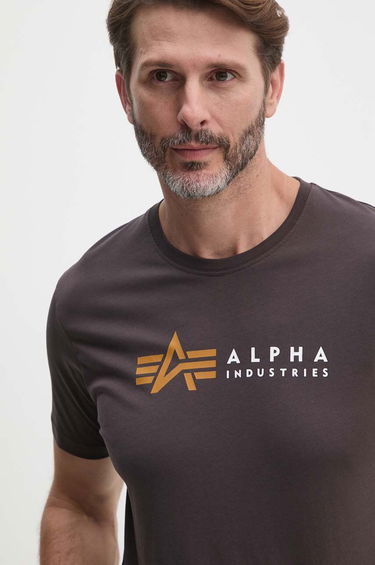 Tričko Alpha Industries T-Shirt Print Hnedá | 118502, 0