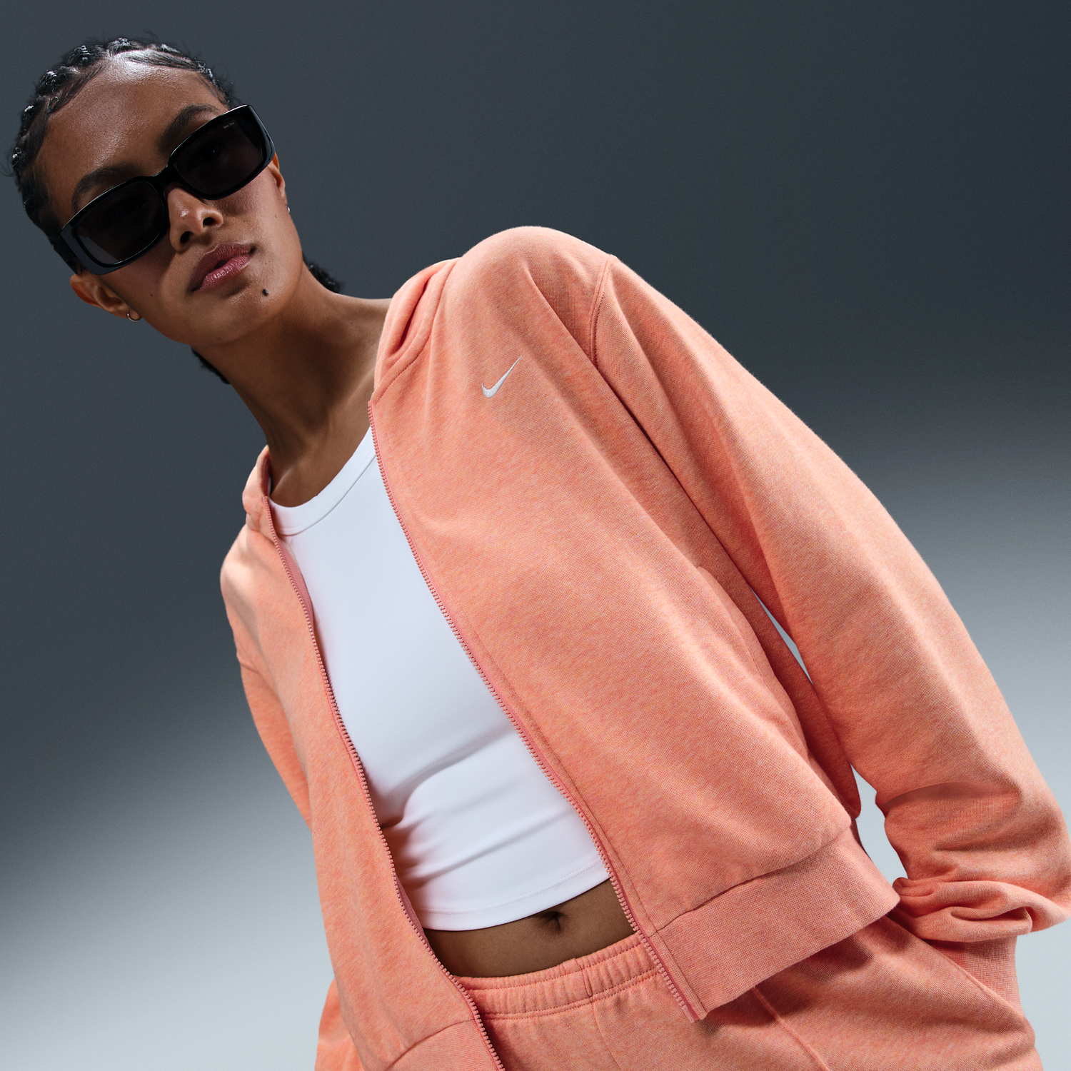 Mikina Nike Nike Sportswear Chill Terry Full-Zip Hoodie Oranžová | FN2415-844, 0