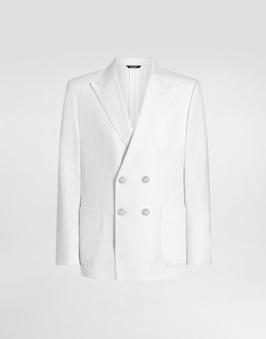 Bunda Dolce & Gabbana Dolce & Gabbana Portofino Double-breasted Linen Jacket Biela | G2NZ2TFU4JBW0111, 0