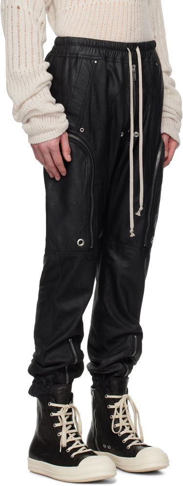 Cargo nohavice Rick Owens Rick Owens Hollywood Bauhaus Leather Cargo Pants Čierna | RU01E5377 LBA, 1