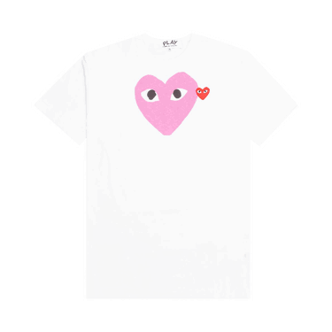 Tričko Comme des Garçons PLAY Red Emblem Heart T-Shirt Biela | AZ T106 051 4, 0