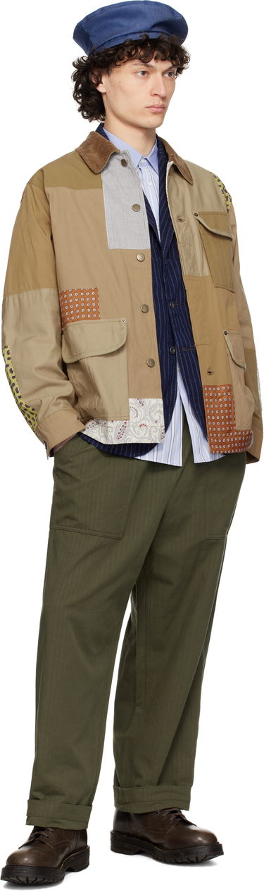 Cargo nohavice Comme des Garçons Comme des Garçons Homme Linen Herringbone Drawstring Trousers Zelené | HO-P019-051, 3