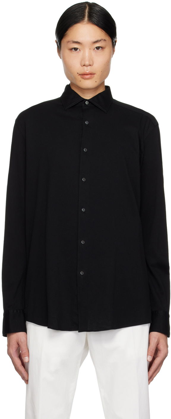Košeľa ZEGNA Long Sleeve Buttoned Shirt Čierna | UCX18A6-SRF5, 0