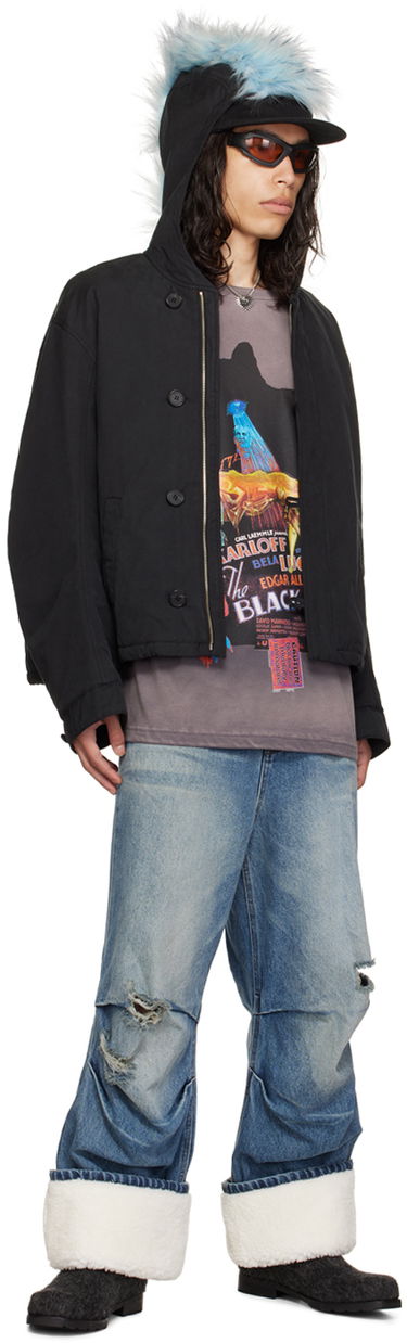 Bomber bunda We11done Sortie Buttoned Neckline Jacket Čierna | WD-JK3-23-052-U-BK, 3