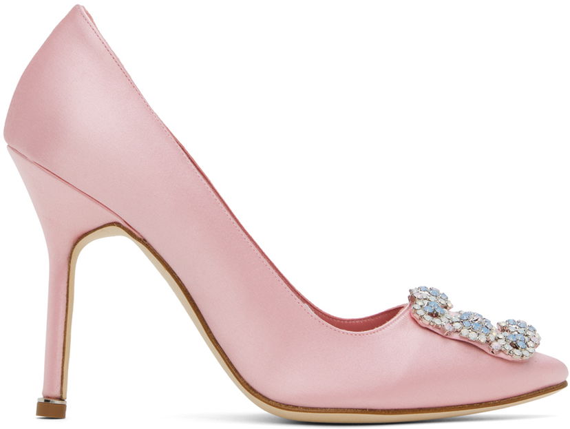 Doplnky Manolo Blahnik Manolo Blahnik Hangisi 105 Satin Pumps Ružová | 423-1755