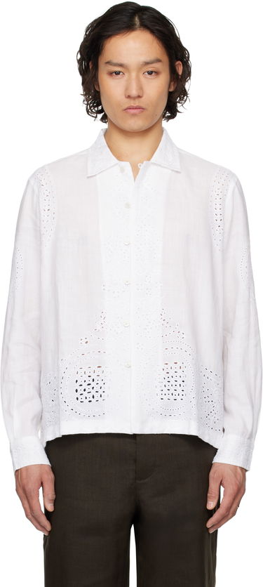 Košeľa Bode Bode Belvoir Eyelet Shirt Biela | MRS25SH039, 0
