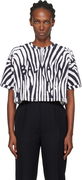 Zebra Print 'Balmain' Cropped Short-Sleeve T-shirt