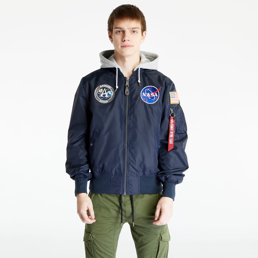 Bomber bunda Alpha Industries MA-1 Zip Hood Apollo Bomber Jacket Navy | 136106-07, 0