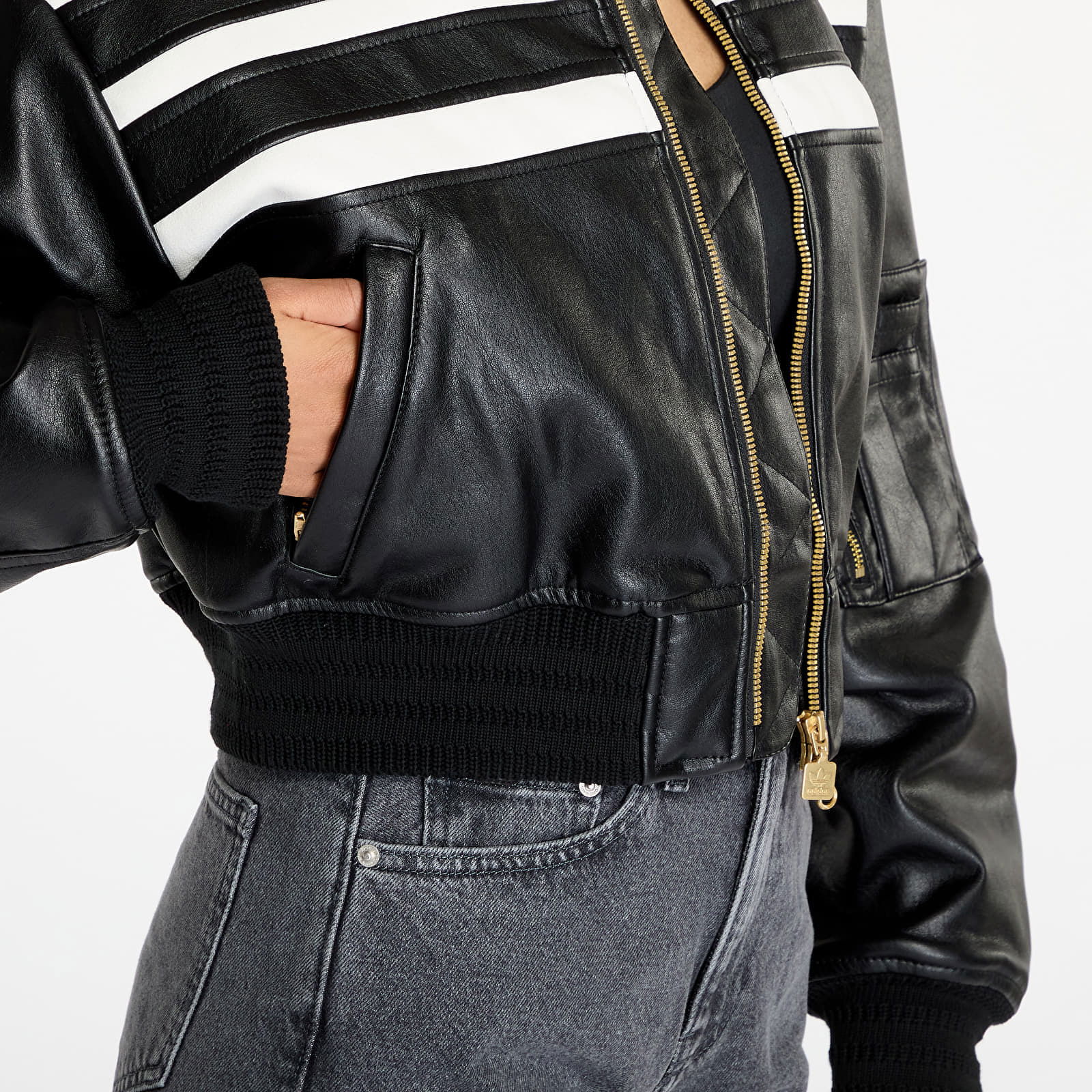 Pleather Bomber Black