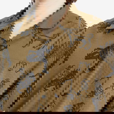 Košeľa Heresy Heresy Woodcut Print Shirt Hnedá | HSS25-CS02G, 5