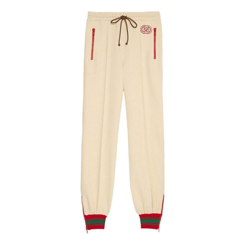 Tepláky Gucci Polyester Blend Ivory Jogging Pants Béžová | 734577-XJEWO-9782