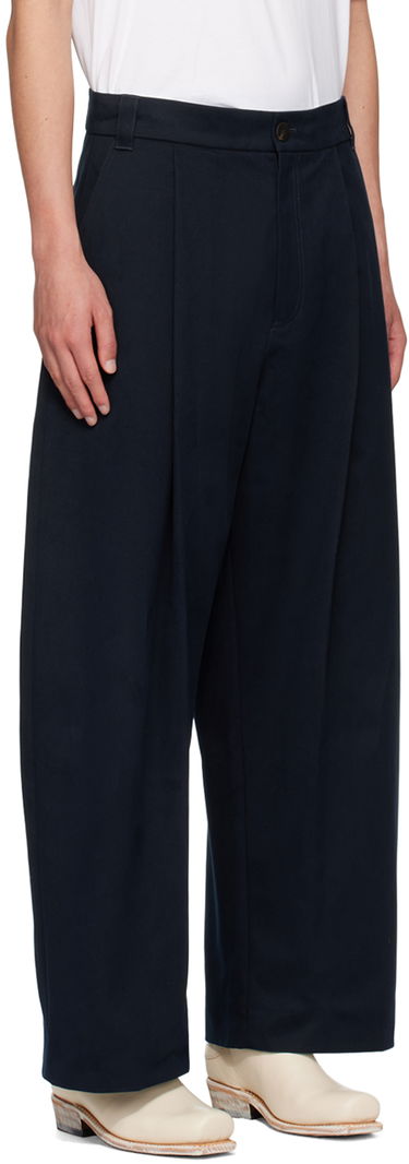 Nohavice Studio Nicholson Studio Nicholson Pleated Trousers Čierna | SORTE SNM - 351 -, 4