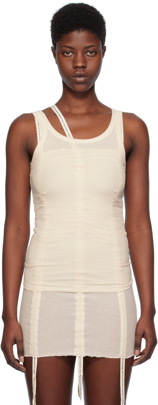 Tielko Baserange Slim Heart Tank Top Béžová | TOHT-RB-SP24, 0