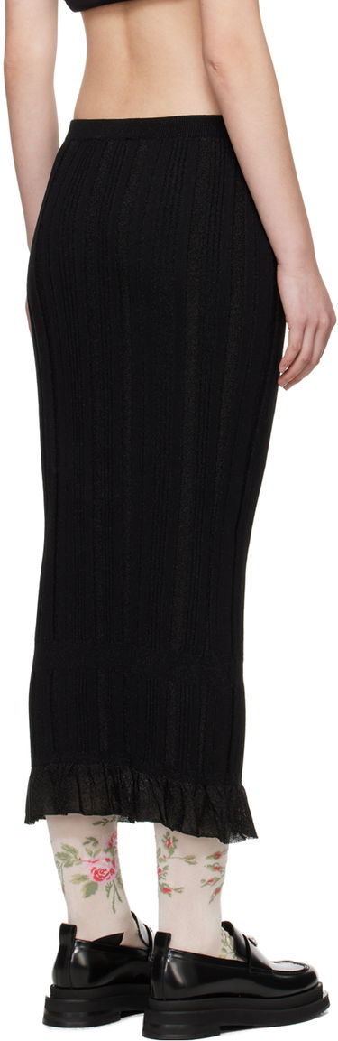 Sukňa Simone Rocha Simone Rocha Skinny Rib Frill Midi Skirt Čierna | HMK35 0624, 2