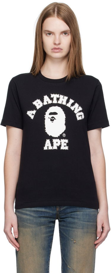Tričko BAPE Crystal Stone College T-Shirt Čierna | 001TEL302064L, 0