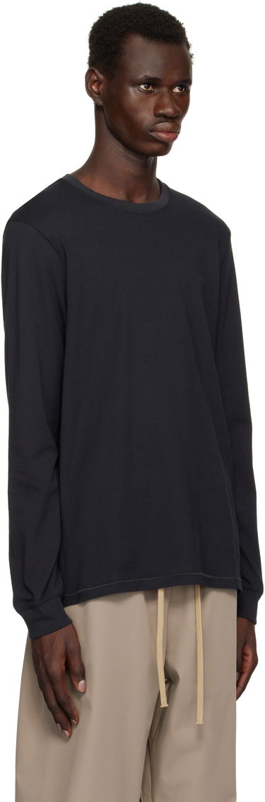 Tričko SKIMS Cotton Classic Long Sleeve T-Shirt Čierna | LS-LST-6350M, 4