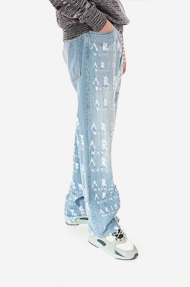 Džínsy Aries Aries Destroyed Batten Jeans Modrá | AR31300, 9
