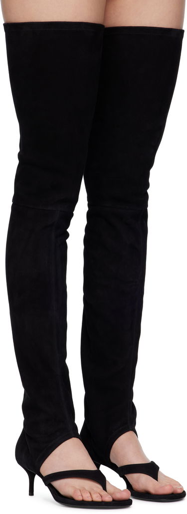 Oblečenie Alaïa ALAÏA Stretch Suede Tall Thong Boots Čierna | AA3O057CK311, 3