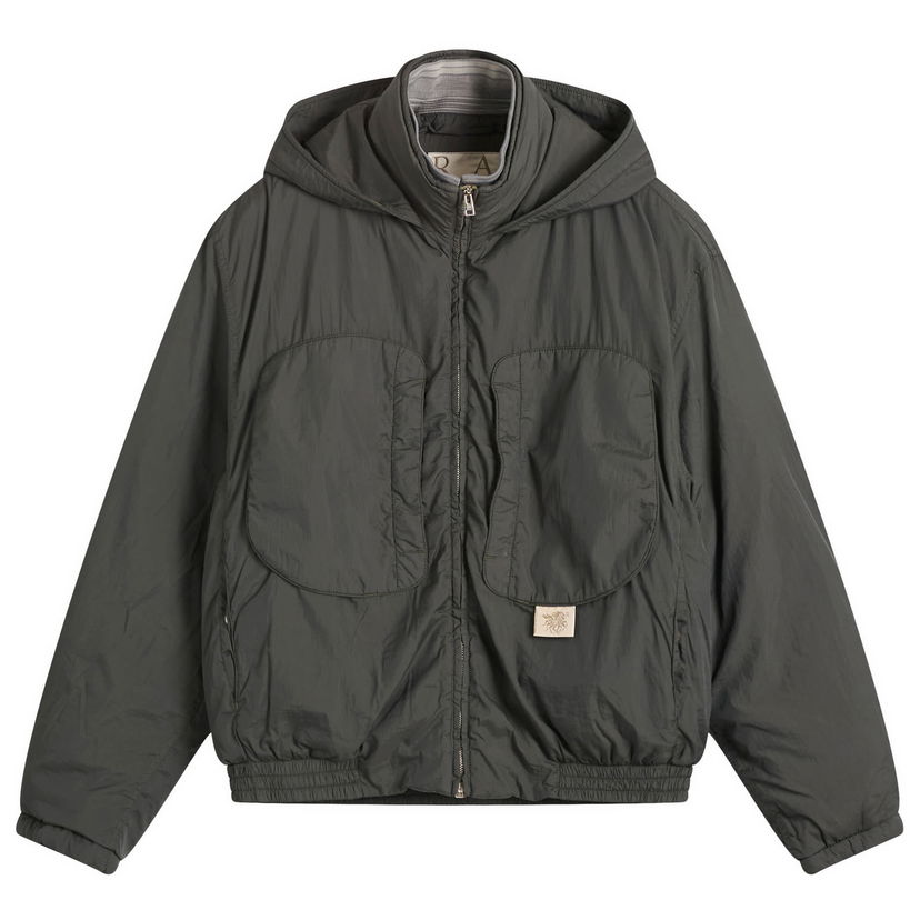 Bunda Ranra Ranra Purs Padded Nylon Hoodie Jacket, Size Large Šedá | AMFW25OW01509-C922