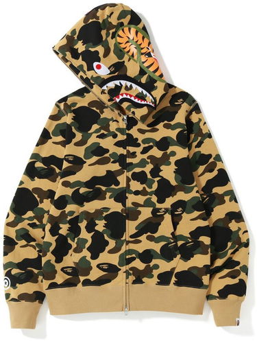 Mikina BAPE 1st Camo Shark Full Zip Hoodie Žltá | 001ZPJ801009M-YEL, 1