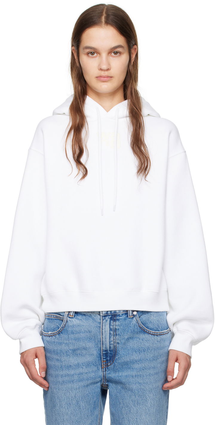 Mikina Alexander Wang Bonded Hoodie Biela | 4CC3222069, 0