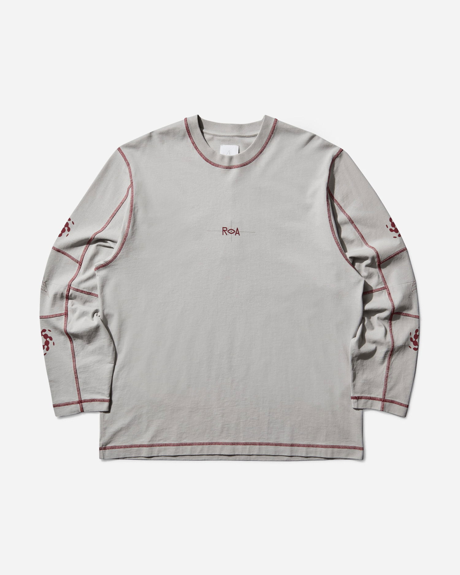 Tričko ROA Info Stitch Organic Longsleeve T-Shirt Šedá | RBMW0543JY56 GRY0004, 1
