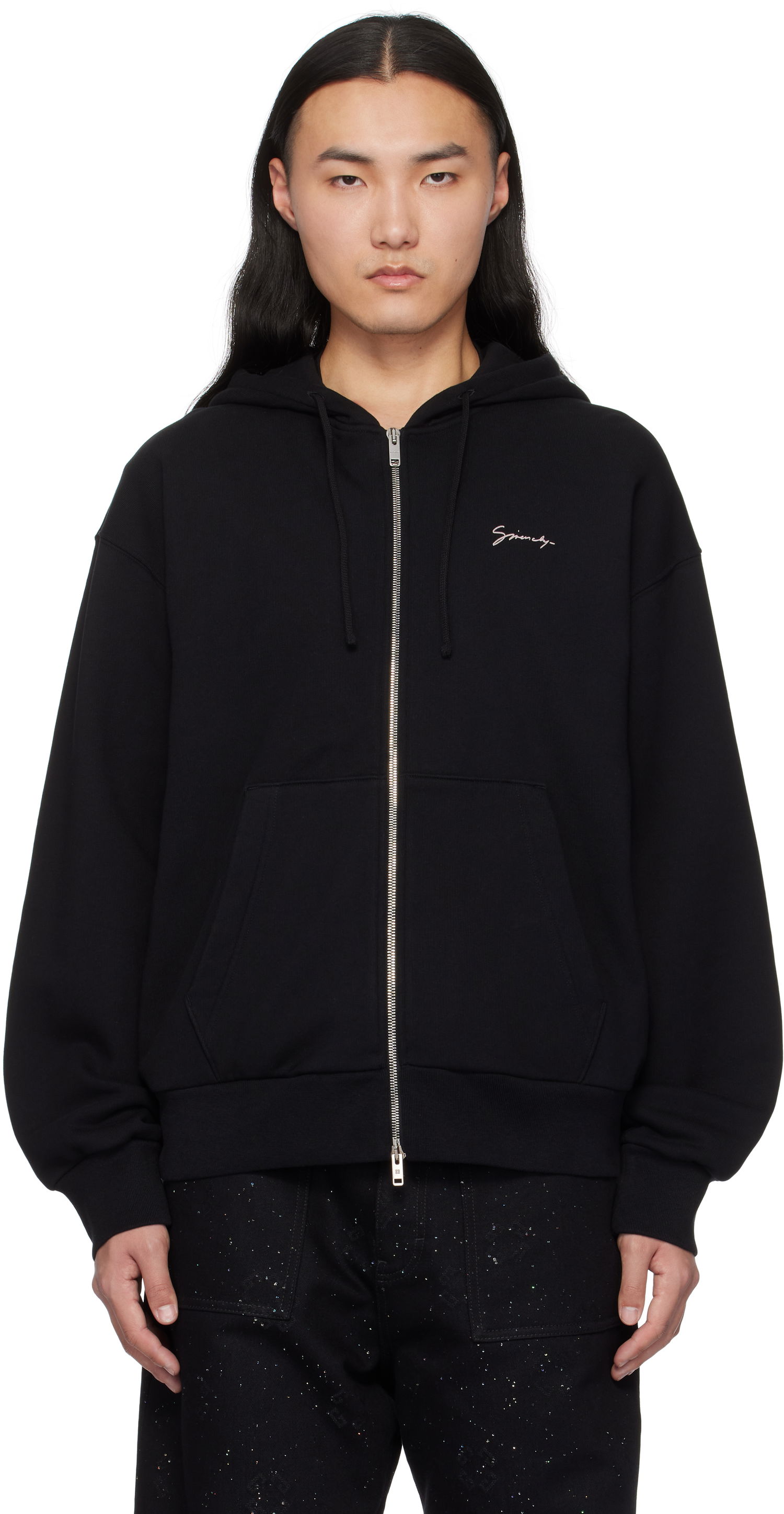 Mikina Givenchy Print Zipped Hoodie Čierna | BMJ0LB3YPS001, 0