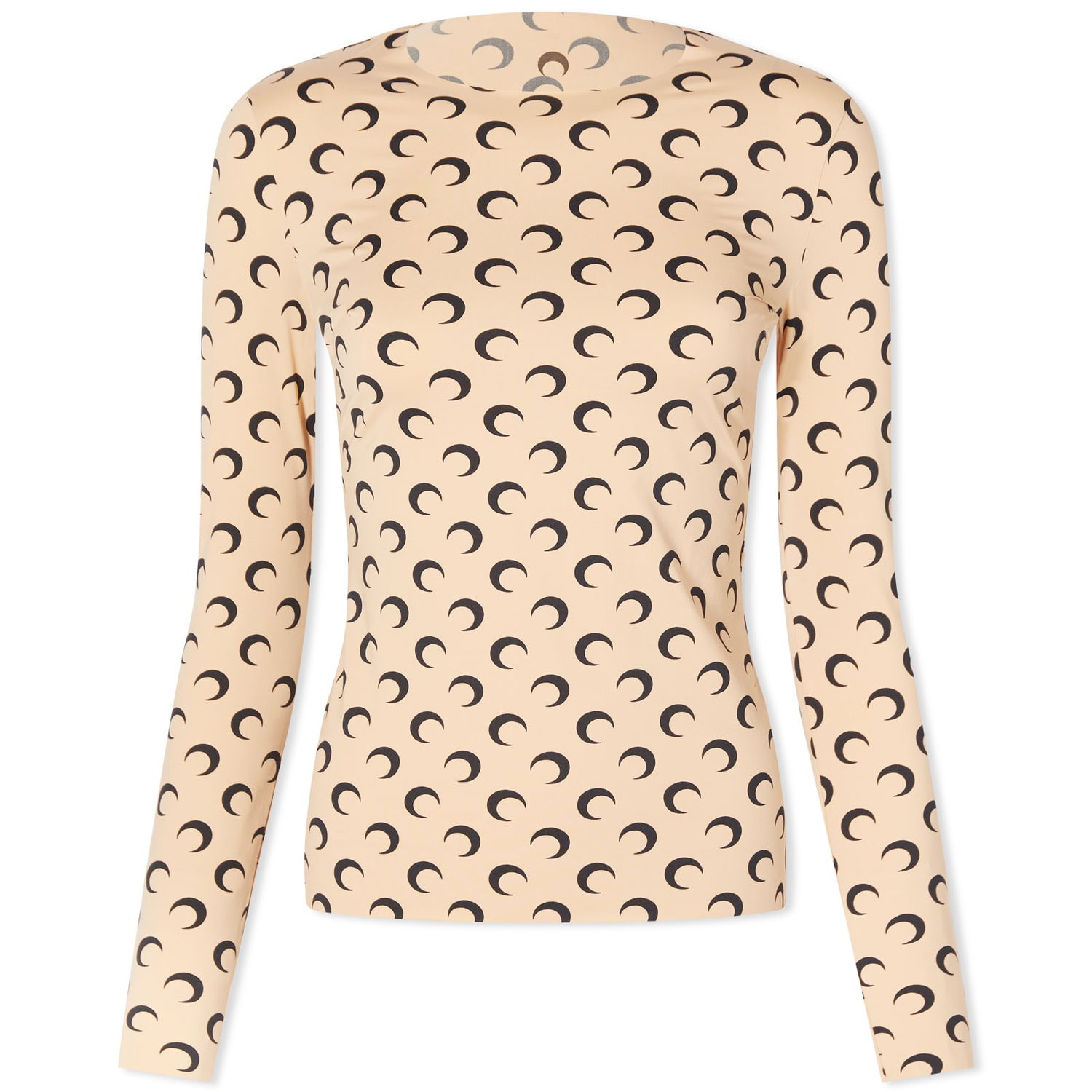 Tričko Marine Serre Regenerated Moon Jersey Second Skin Top Béžová | WTO068-TA10, 0