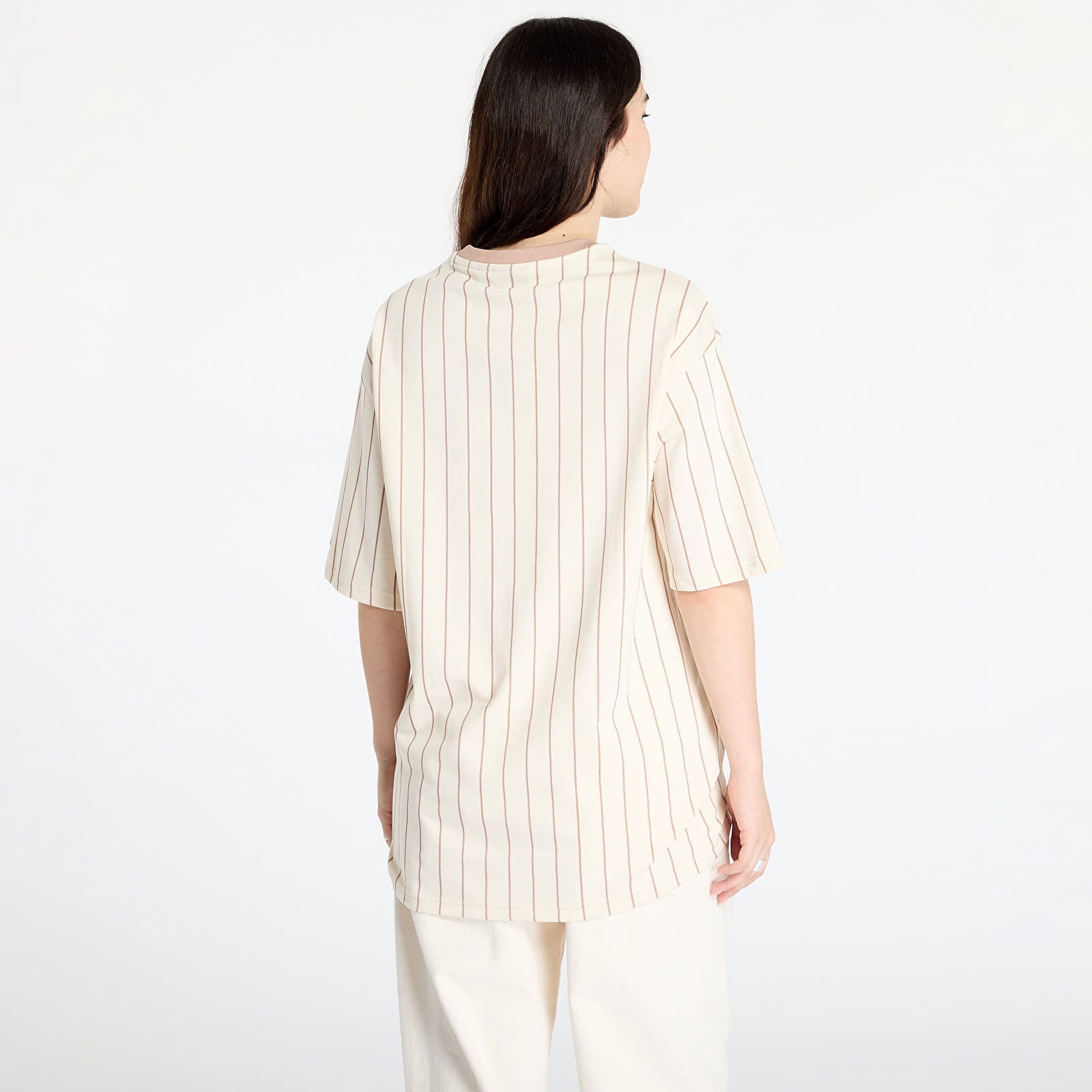 Pinstripe Oversized Tee UNISEX Light Cream