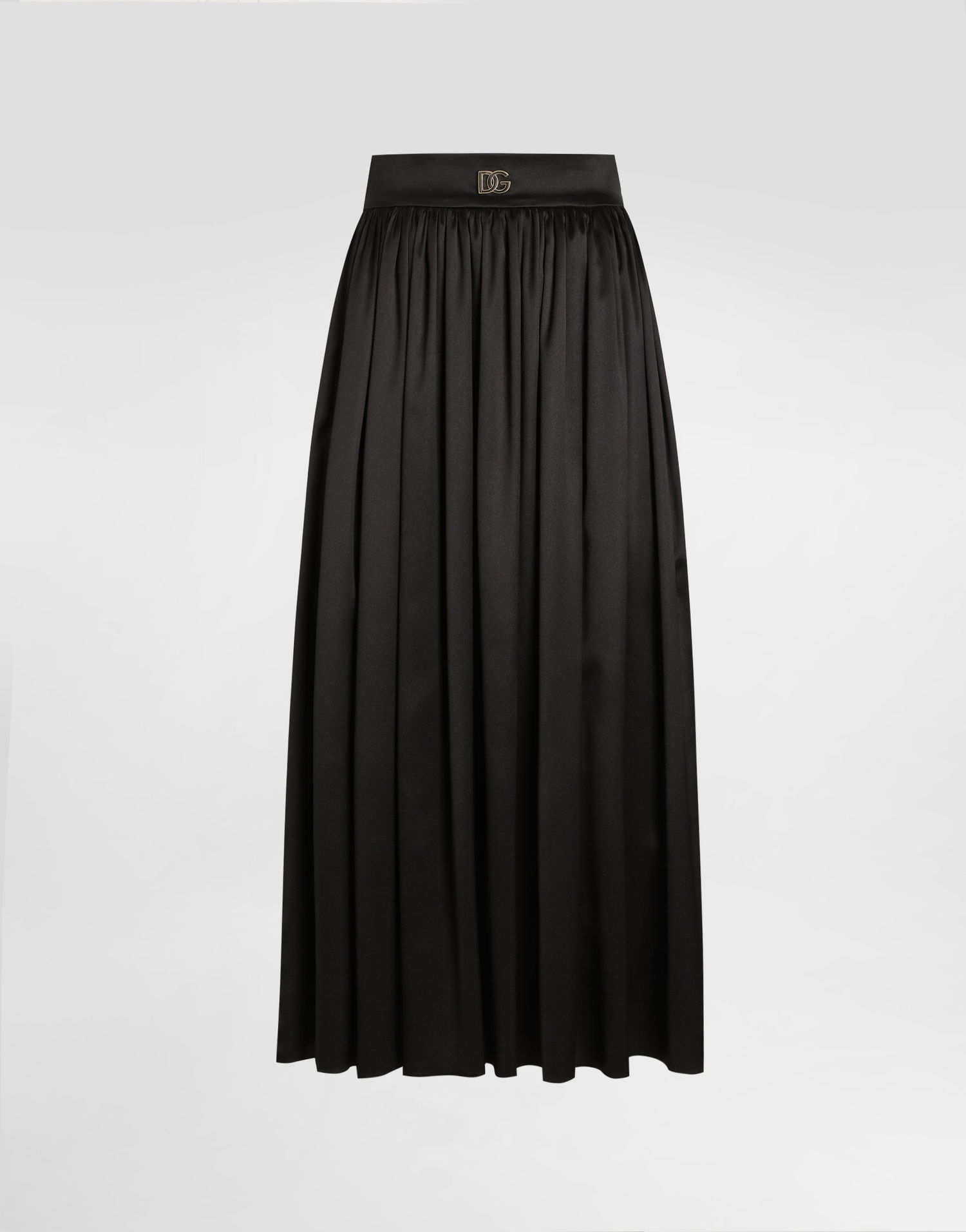 Sukňa Dolce & Gabbana Dolce & Gabbana Midi Satin Skirt With Metal Logo Čierna | F4CLNTGDDBLN0000, 0