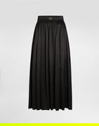 Dolce & Gabbana Midi Satin Skirt With Metal Logo