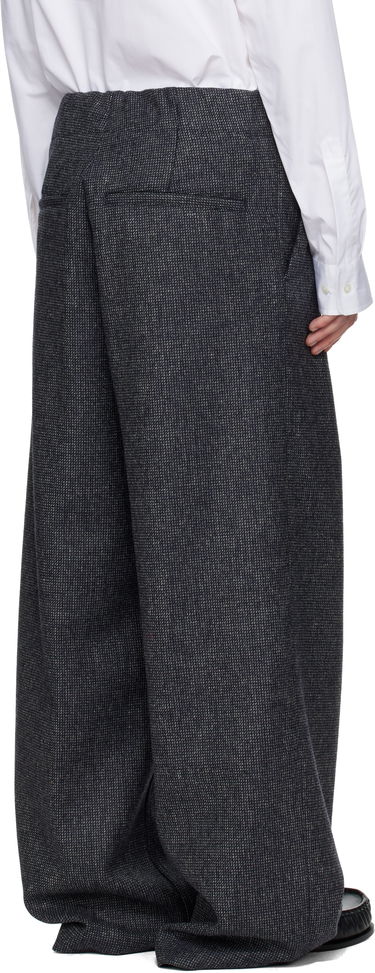 Nohavice Dries Van Noten Pleated Wide-Leg Wool Trousers with Textured Weave Šedá | 252-020907-2194, 2