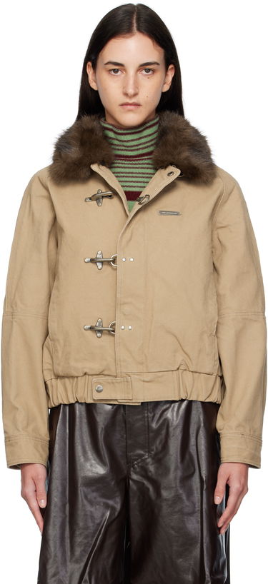 Bunda Andersson Bell Andersson Bell Washed Cotton Jacket with Faux Fur Collar Béžová | awa712u, 0