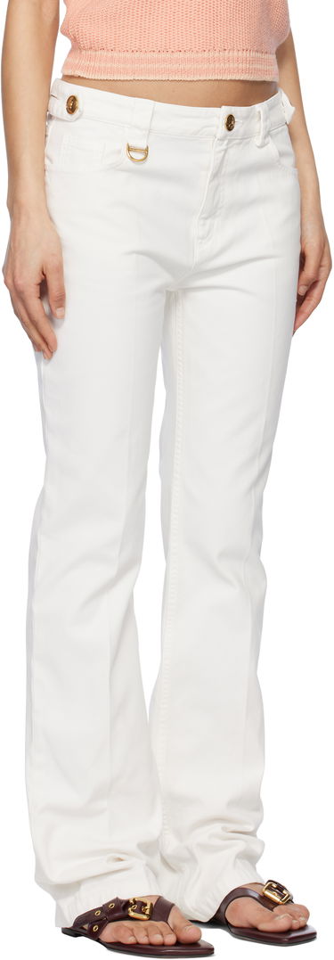 Nohavice CHLOÉ Chloé Straight Leg Pants Biela | CH25SPA12365, 1