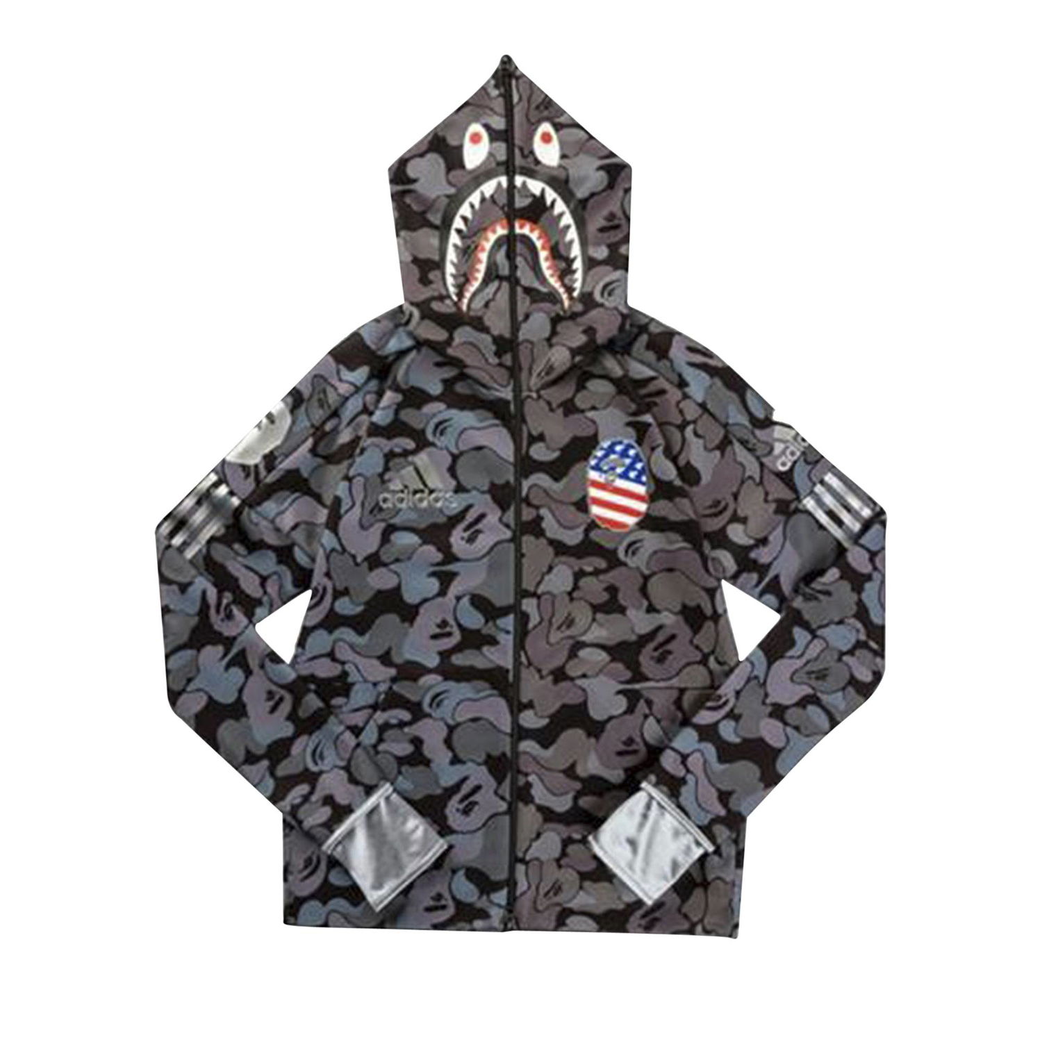 Mikina BAPE x adidas SB Shark Hoodie Čierna | EA2091, 1