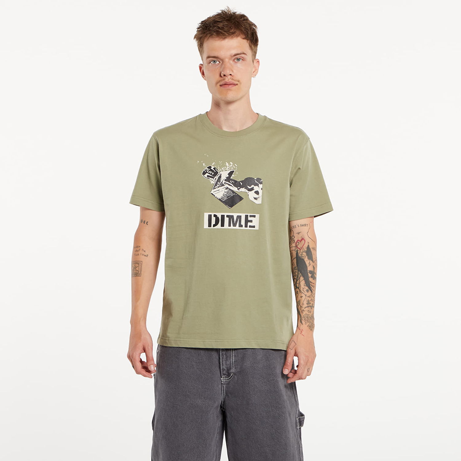 Tričko Dime Ragequit T-Shirt UNISEX Warm Khaki Zelené | DIMESU2437KHA, 0