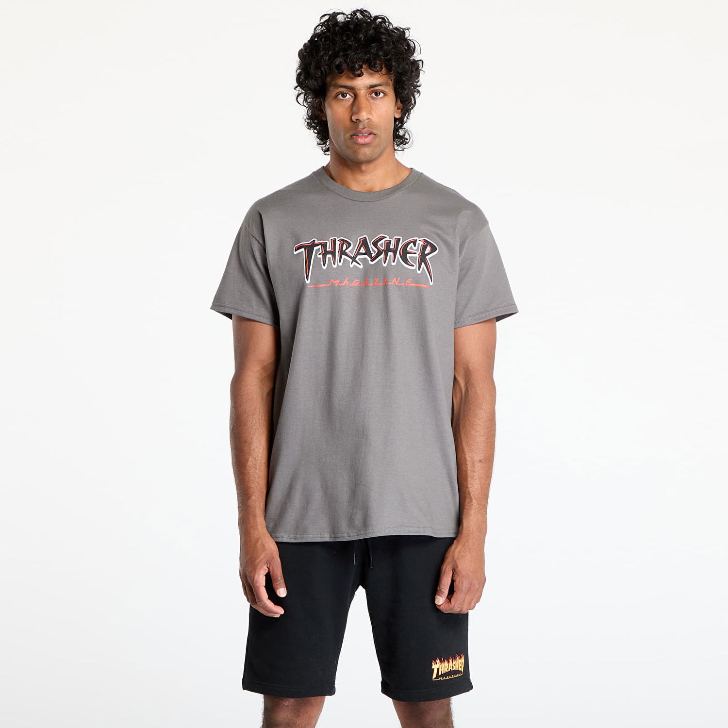 Tričko Thrasher Thrasher Slash T-Shirt Šedá | 145683, 0