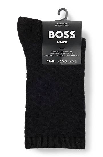 Ponožky BOSS Two-Pack of Stretch Cotton Socks Čierna | 50515062, 1