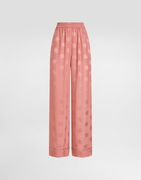 Dolce & Gabbana Silk Satin Jacquard Pajama Pants with All-over DG Logo