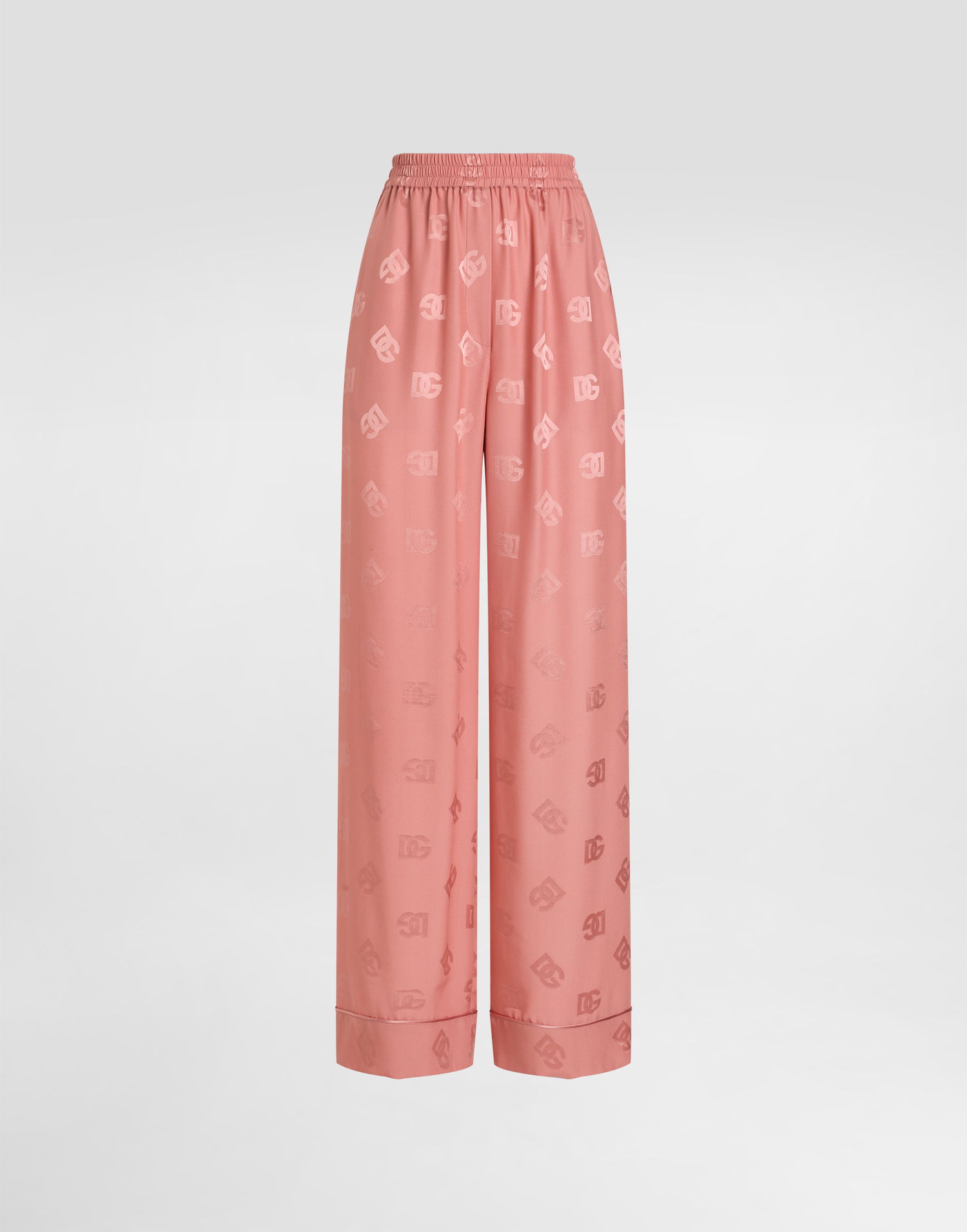 Pyžamo Dolce & Gabbana Dolce & Gabbana Silk Satin Jacquard Pajama Pants with All-over DG Logo Ružová | FTAMPTFJ1JOF0473, 0
