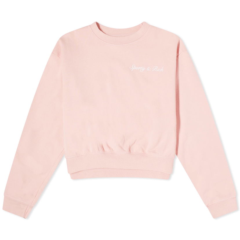 Mikina Sporty & Rich Syracuse Cropped Crew Sweat Ružová | CRAW2374RO-PNK