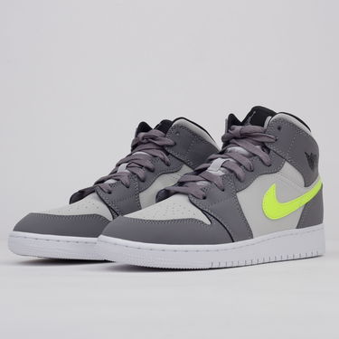 Tenisky a topánky Jordan Air Jordan 1 Mid "Gun Smoke Volt" GS Šedá | 554725-072, 1