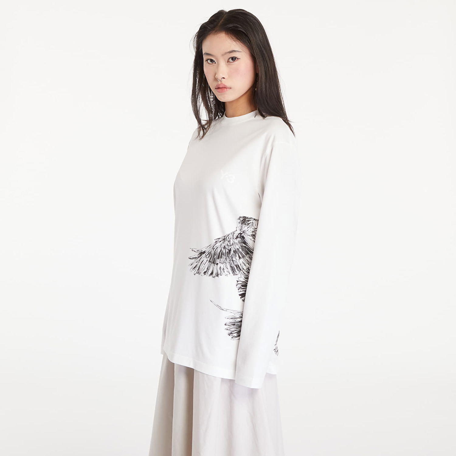 Tričko Y-3 Graphic Long Sleeve Tee UNISEX Core White Biela | IX0404, 0