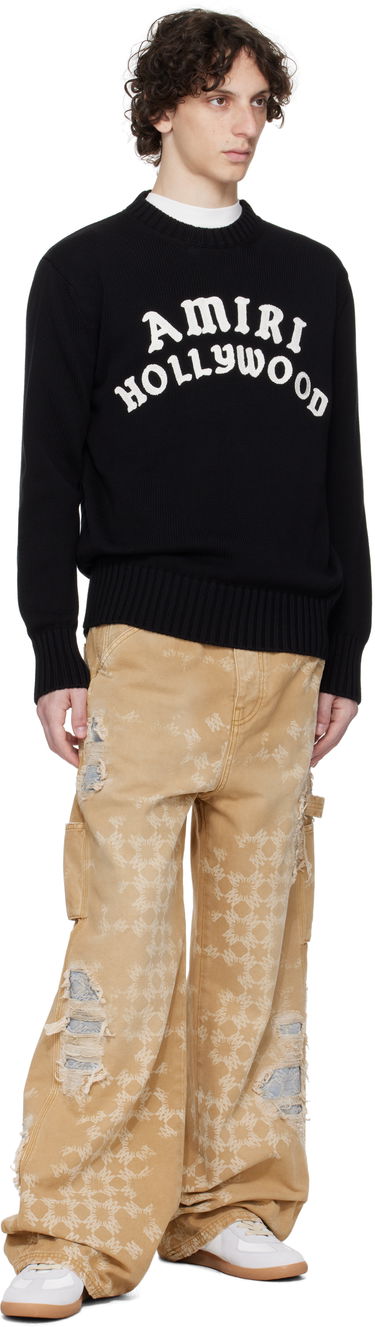 Sveter AMIRI Amiri Hollywood Crew Sweater Čierna | AMKNCW1094, 3