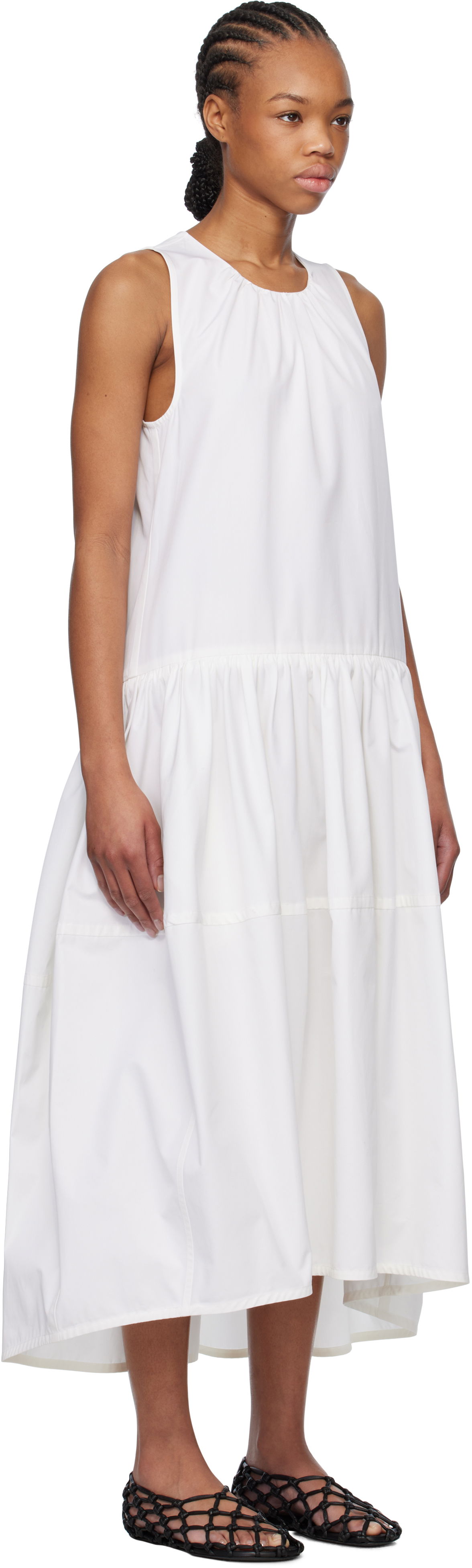 Šaty Jil Sander Jil Sander Crew-Neck Midi Dress Biela | J02CT0452_J45002, 1