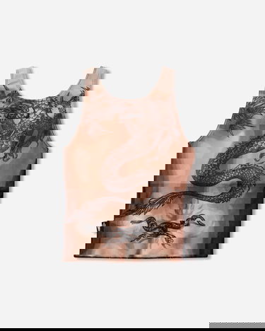 Tielko Jean Paul Gaultier Re-Edition Safe Sex Tattoo Mesh Tank Top Rôznofarebný | 26-01-W-TO457-M026P 636000, 2