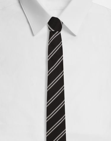 Doplnky Dolce & Gabbana Dolce & Gabbana Silk Jacquard Tie with Regimental Stripes Čierna | GT147EG0JRHN0004, 0