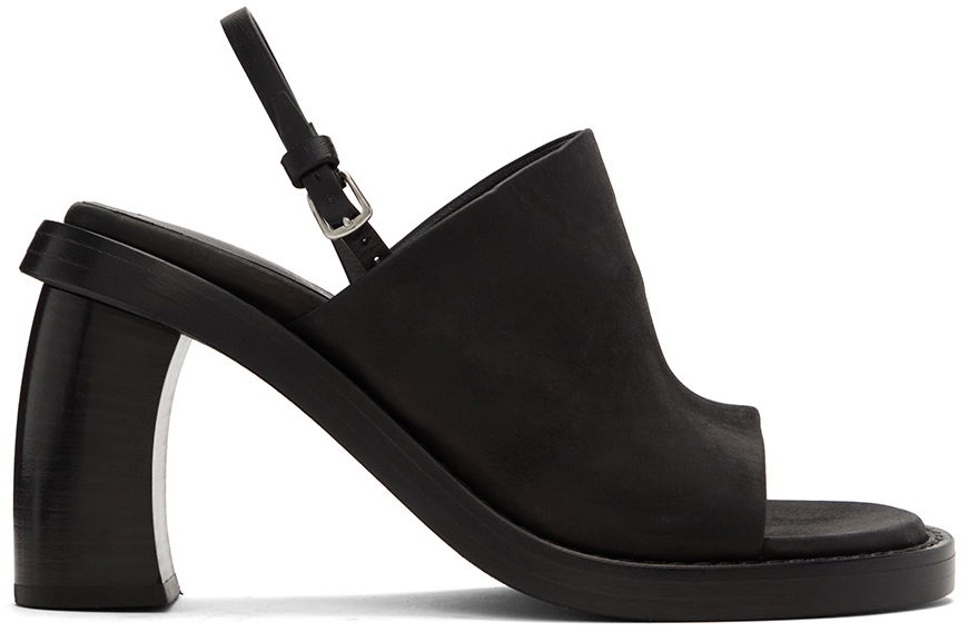 Ann Demeulemeester Calfskin Heeled Slingback Sandals