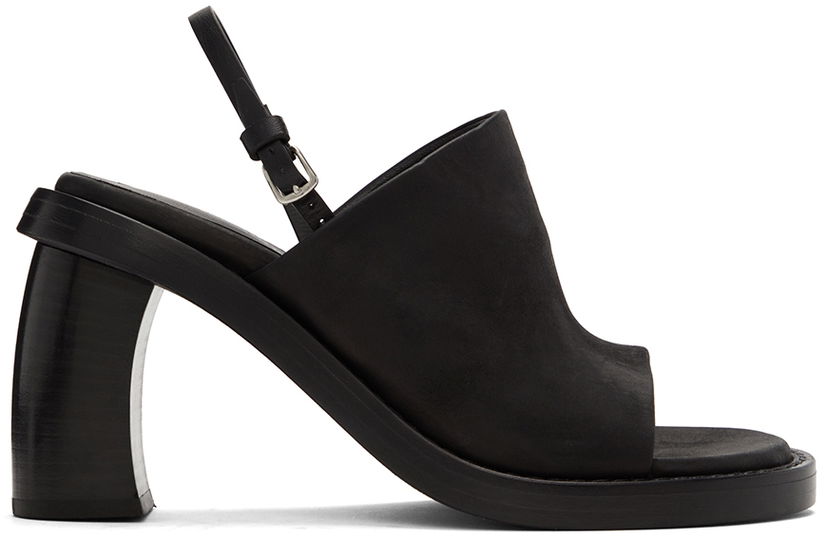 Doplnky Ann Demeulemeester Ann Demeulemeester Calfskin Heeled Slingback Sandals Čierna | 2201-W-S04-390-098