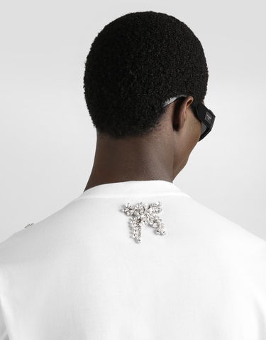 Tričko Dolce & Gabbana Dolce & Gabbana Cotton T-Shirt with Crystal Embellishment Biela | G8PN9ZG7PGSW0800, 3